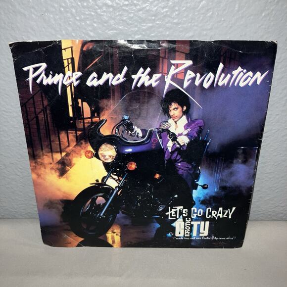 Vinyl Record Prince And The Revolution Let's Go Crazy / Erotic City 7" 45 Works - Picture 1 of 4